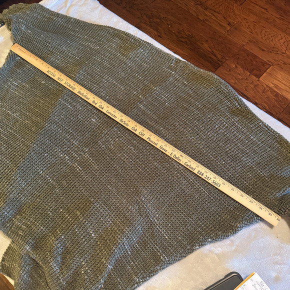 Universal Thread Cardigan olive green waffle knit boxy open front pockets sz M - Picture 9 of 10